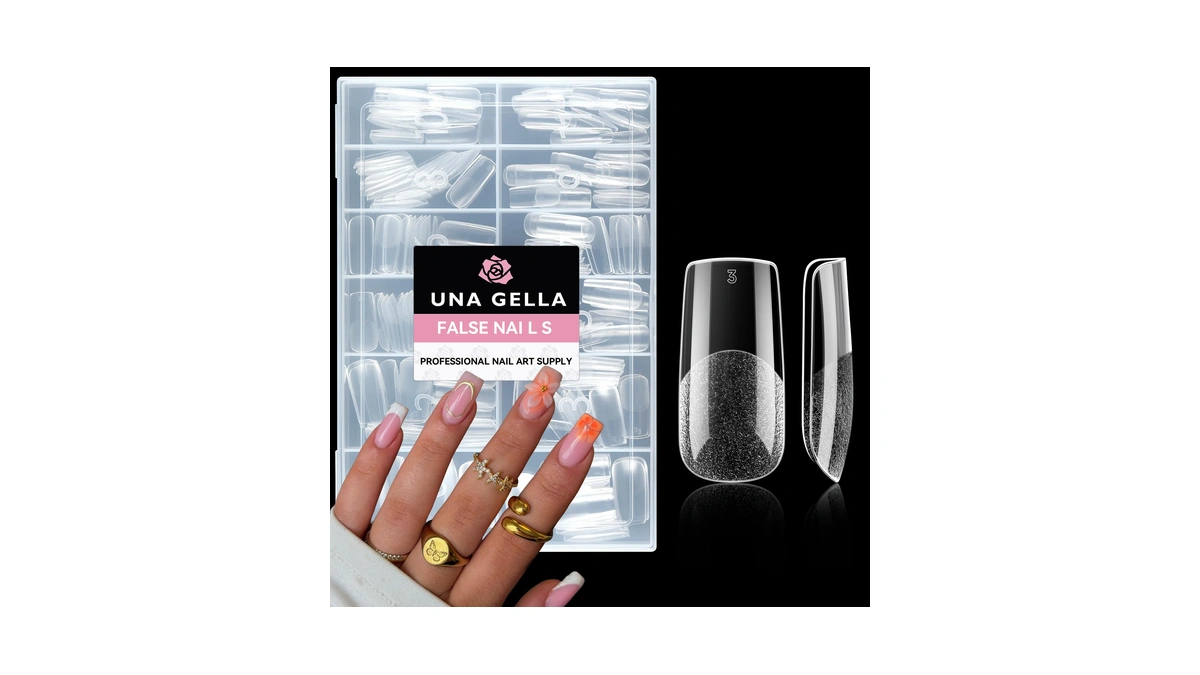 Una Gella Medium Square Nail Tips: 216pcs Square Press On