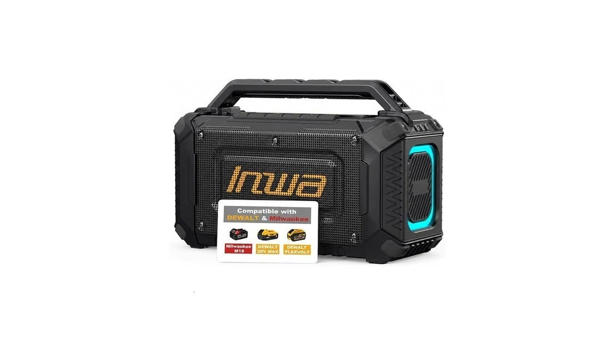 Inwa Jobsite Bluetooth Speakers Compatible With Dewalt 20v/flexvolt & Milwaukee