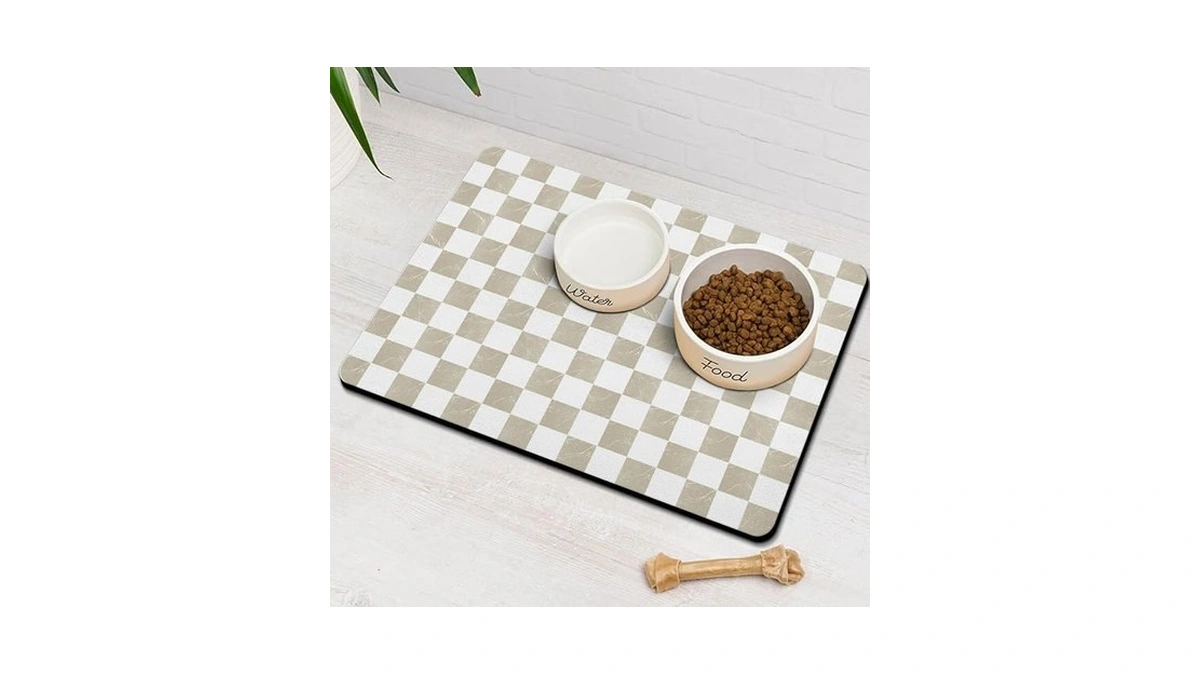 Dog Food & Water Mat, Pet Feeding Mat For Floor