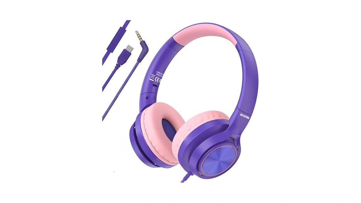 Infurture Kids Headphones For School With 3.5mm/usb C Headphones &
