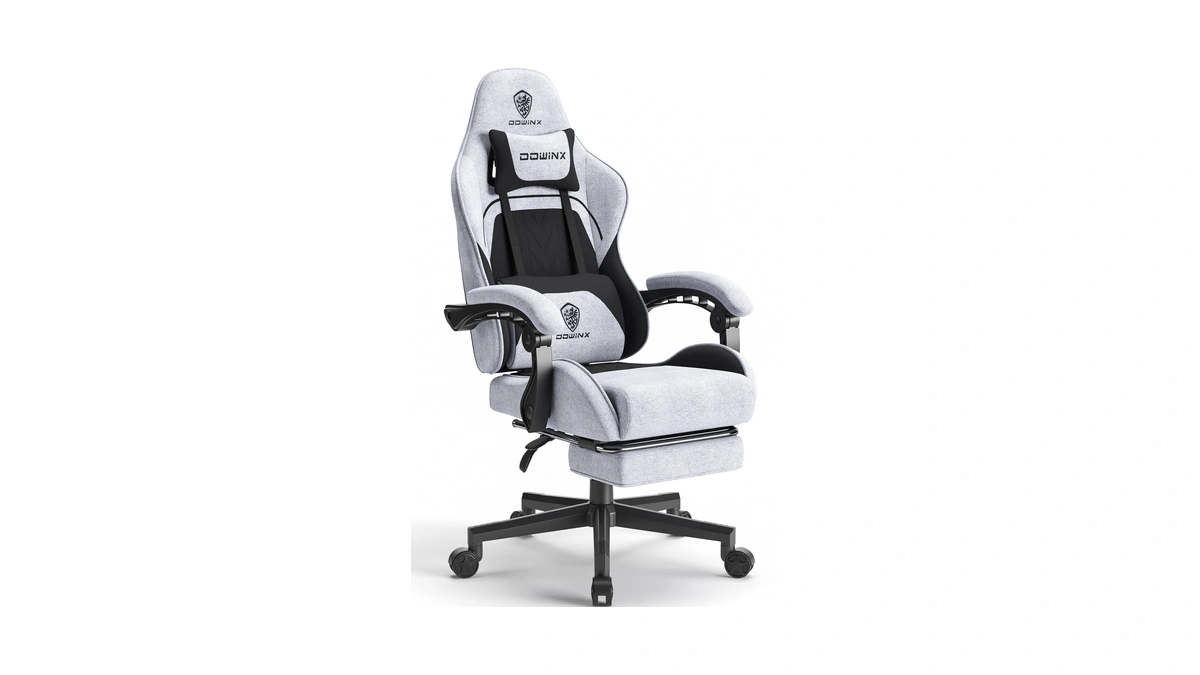 Dowinx Gaming Chair Fabric With Pocket Spring Cushion, Massage Game