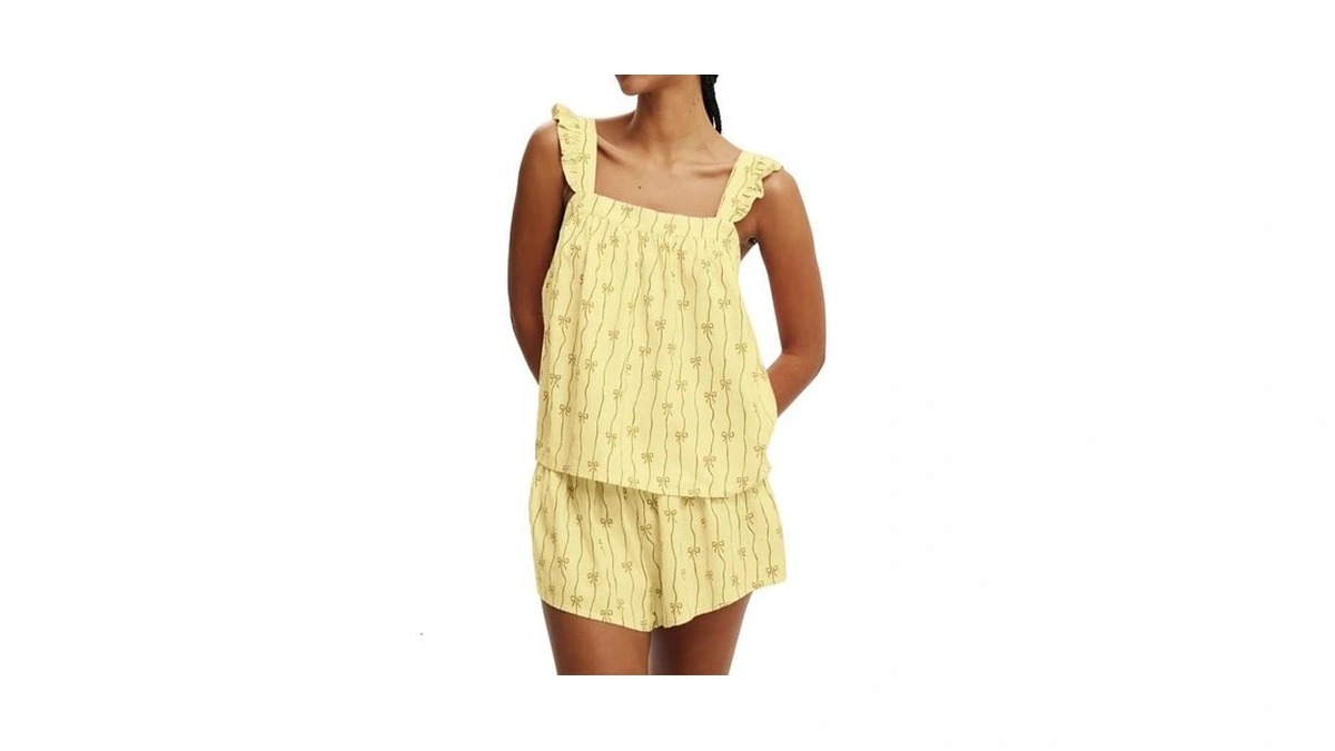 Meyhad Womenβs Y2k 2 Piece Set Bow Striped Sleeveless Pajama