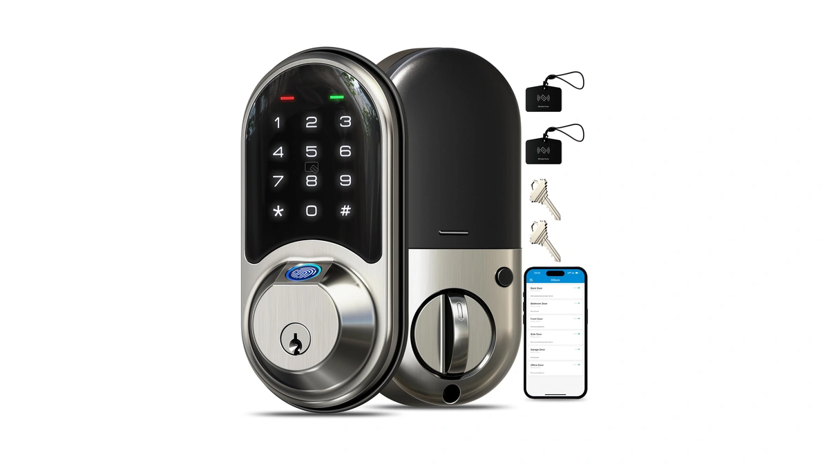 Veise Rz07 Fingerprint Smart Lock, 7-in-1 Smart Locks For Front