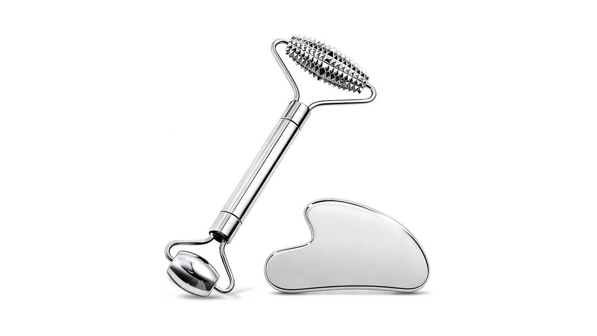 Liedrg Stainless Steel Gua Sha Facial Tools & Face Roller