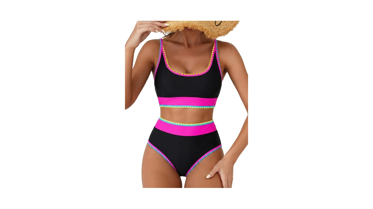 Herseas Womens Black Sey Bikini Sets Shell St...