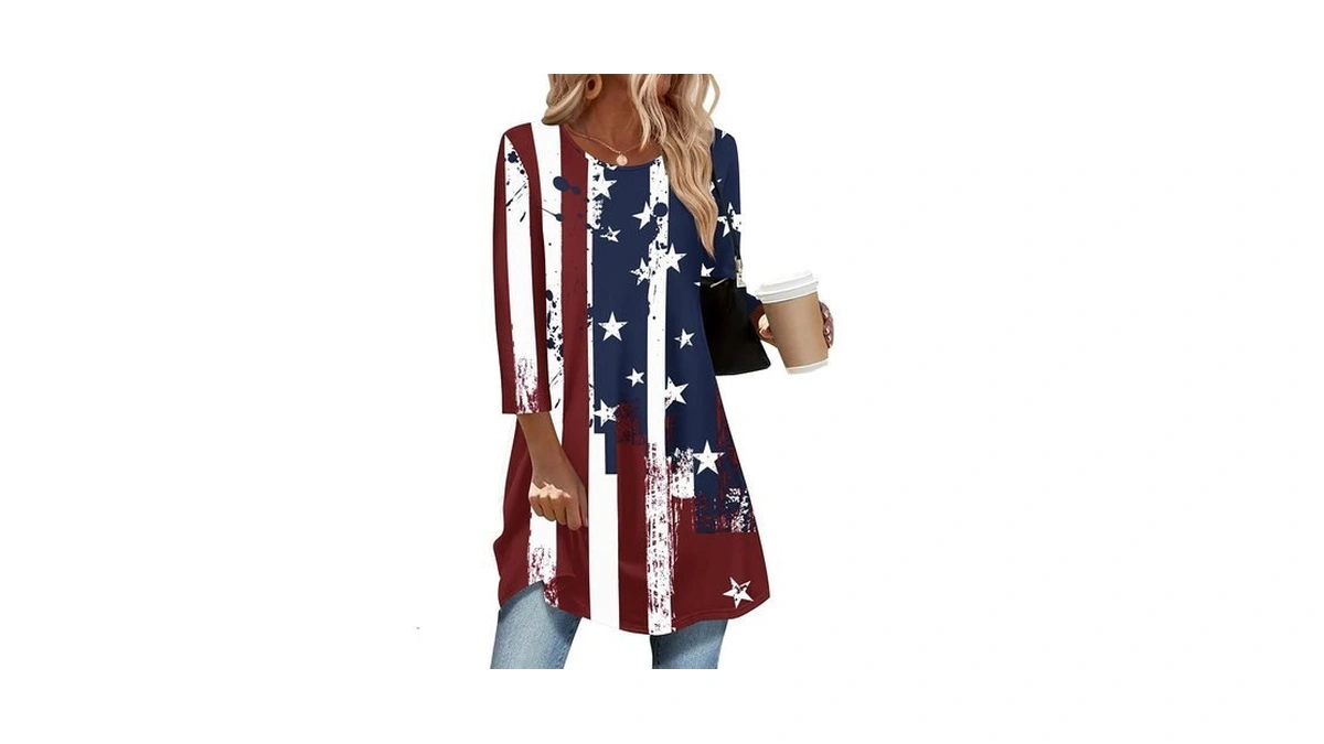 Zeagoo Women Summer Shirts American Flag Tops Usa Fourth July