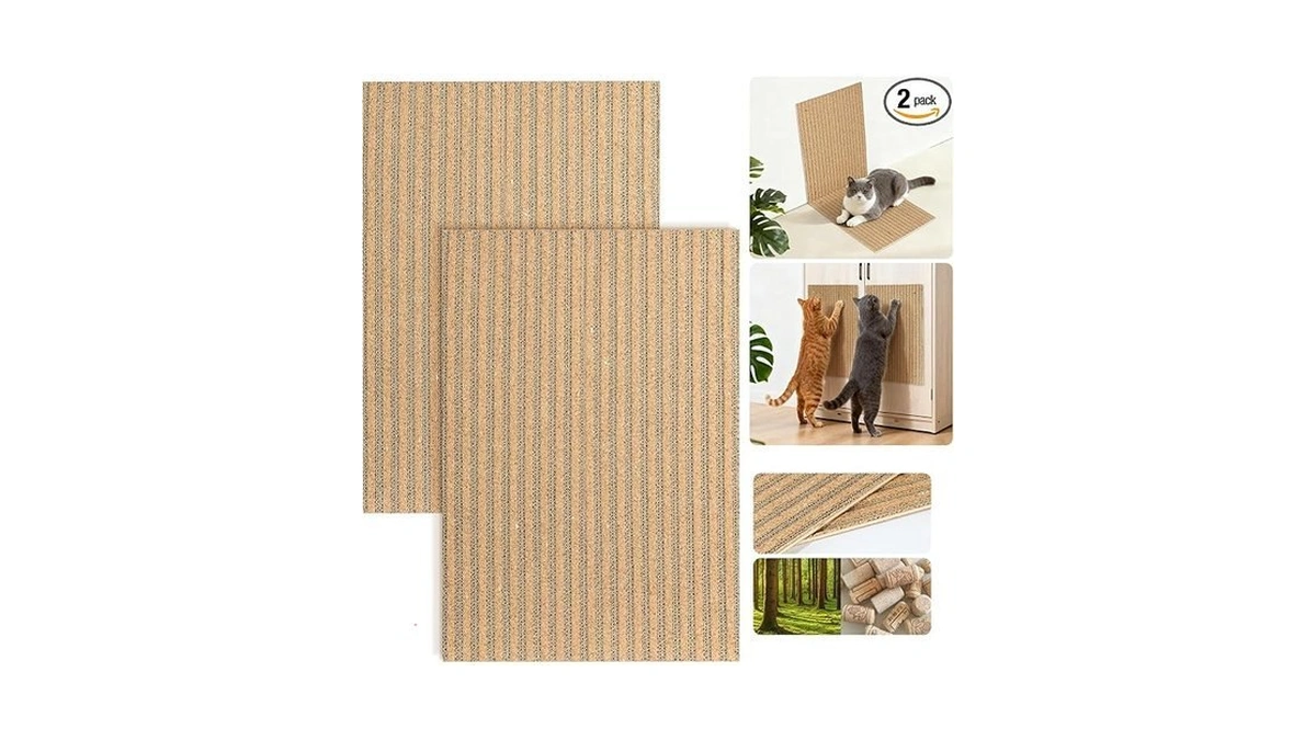 Natural Cork Cat Scratch Ardboard For Cats 2 Pack-cat Scratcher
