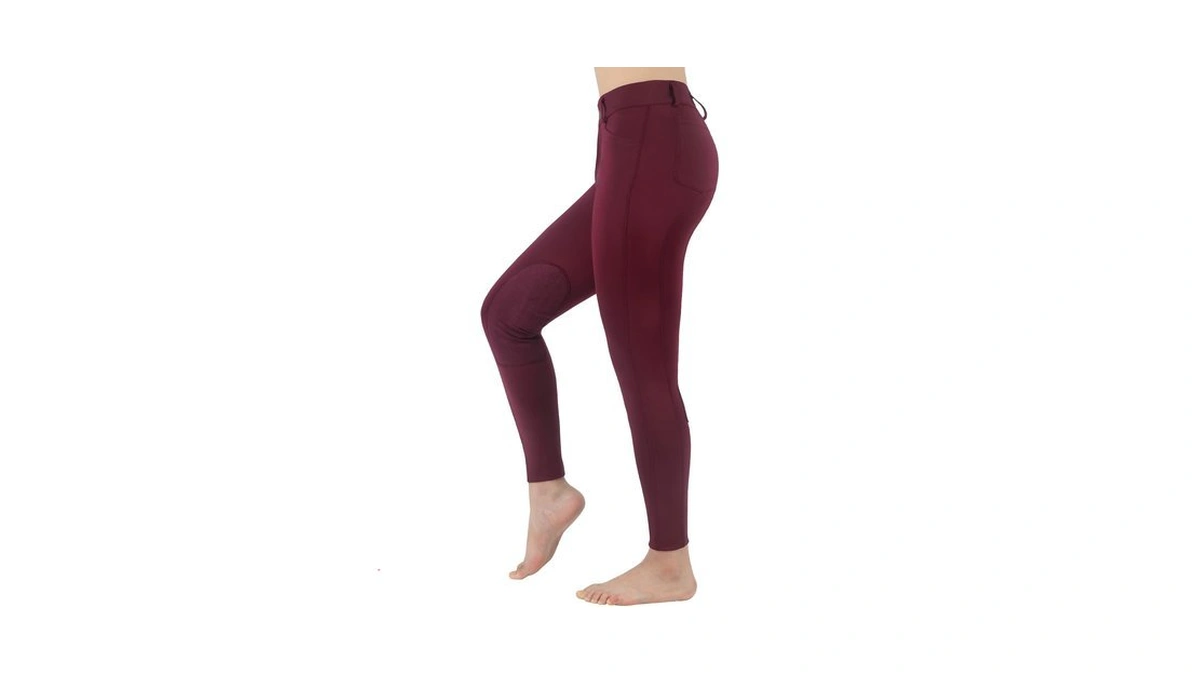 Beroy Women Horse Riding Knee-patches Pants Ladies Equestrian Front-zip Breeches