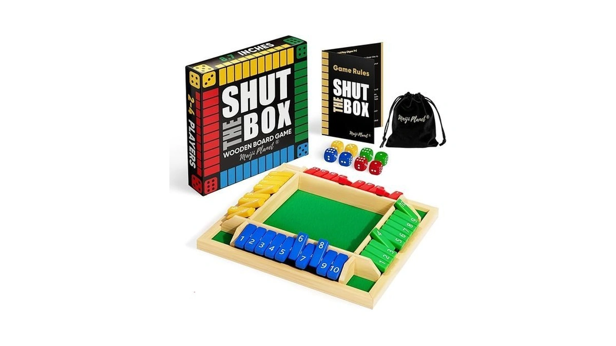 Maiji Planet Classic Original Shut The Box Game, Math Dice
