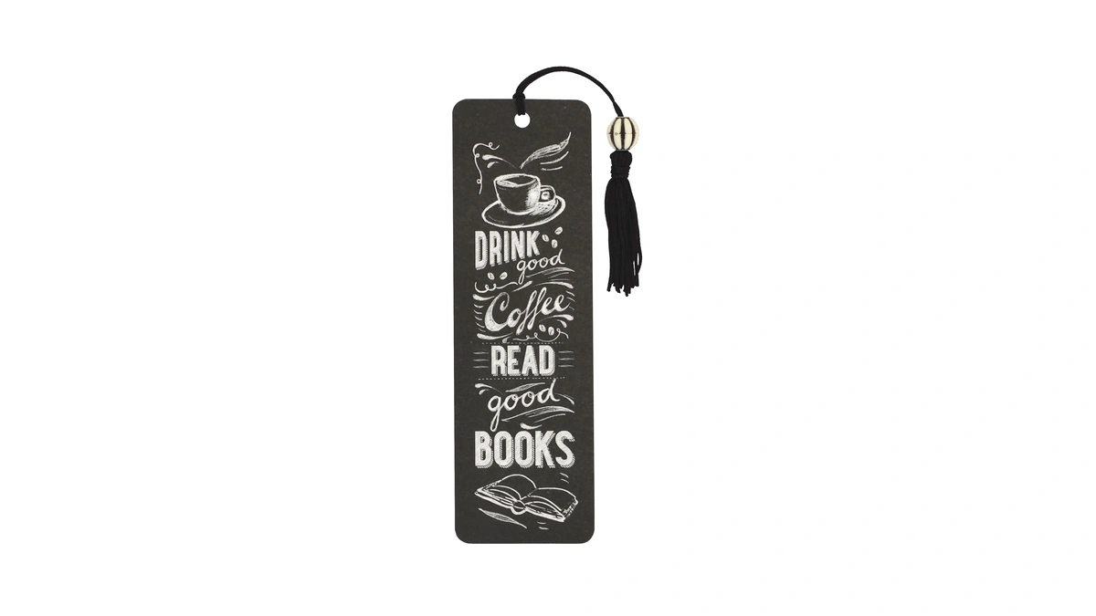 Coffee & Books Beaded Bookmark,1pc