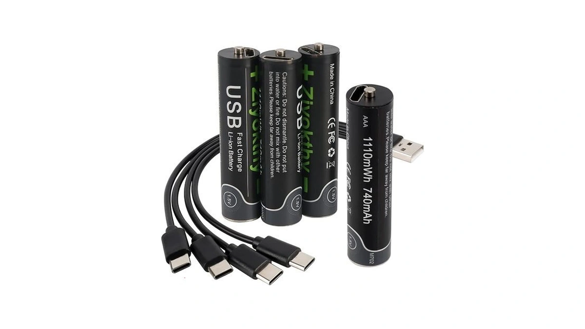 Ziyokthy Rechargeable Lithium Aaa Batteries, 4 Packs 1110mwh High Capacity1.5v
