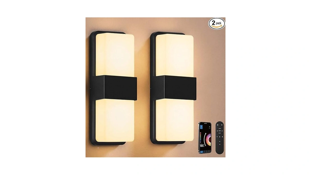 Filiyano Outdoor Wall Lights, Rgbcw Smart Led Lamp, Color Changing