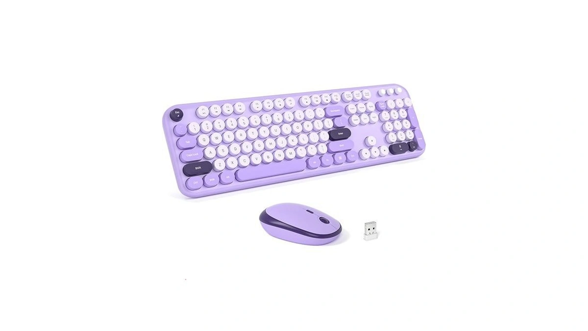 Mofii Wireless Keyboard And Mouse Combo - Pale Violet Full