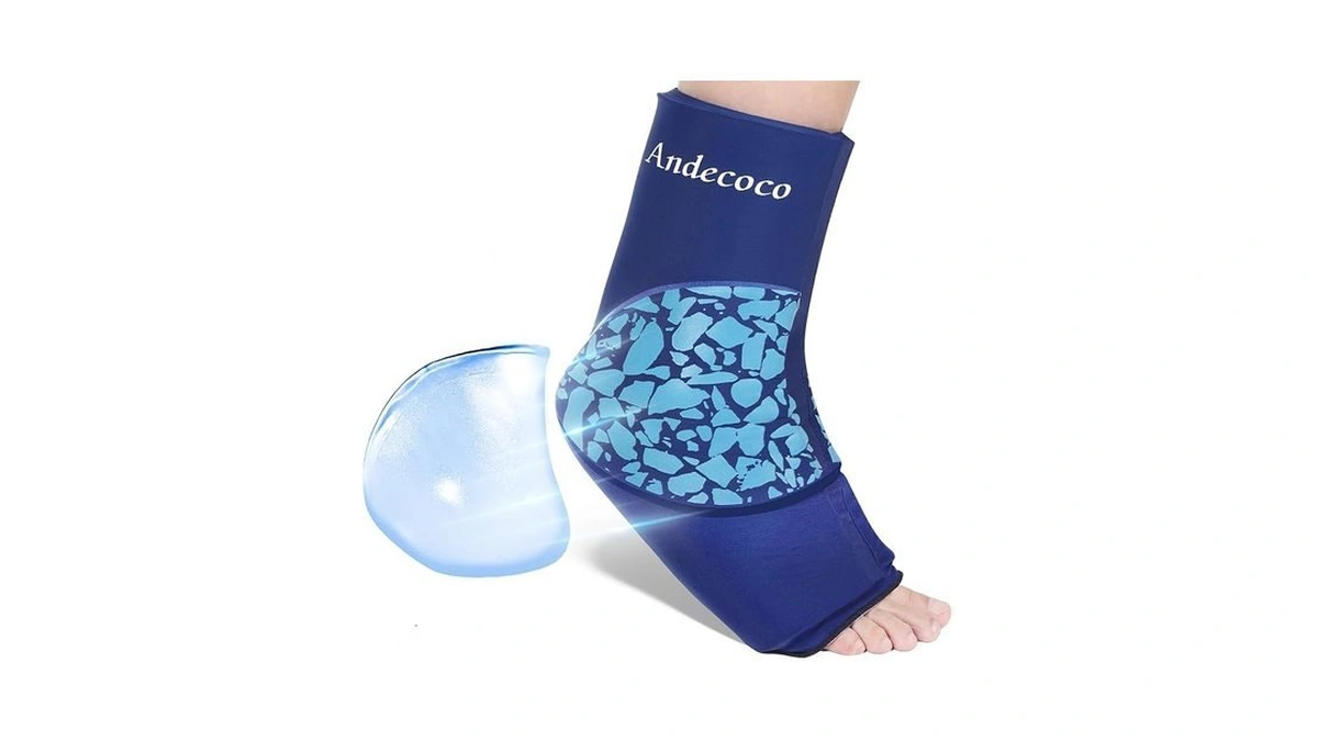 Andecoco Ankle Ice Pack Wrap Reusable Foot Ice Pack Compression