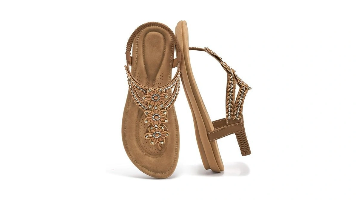 Harence Flat Sandals For Women Dressy: Comfort Elastic Ankle Strap