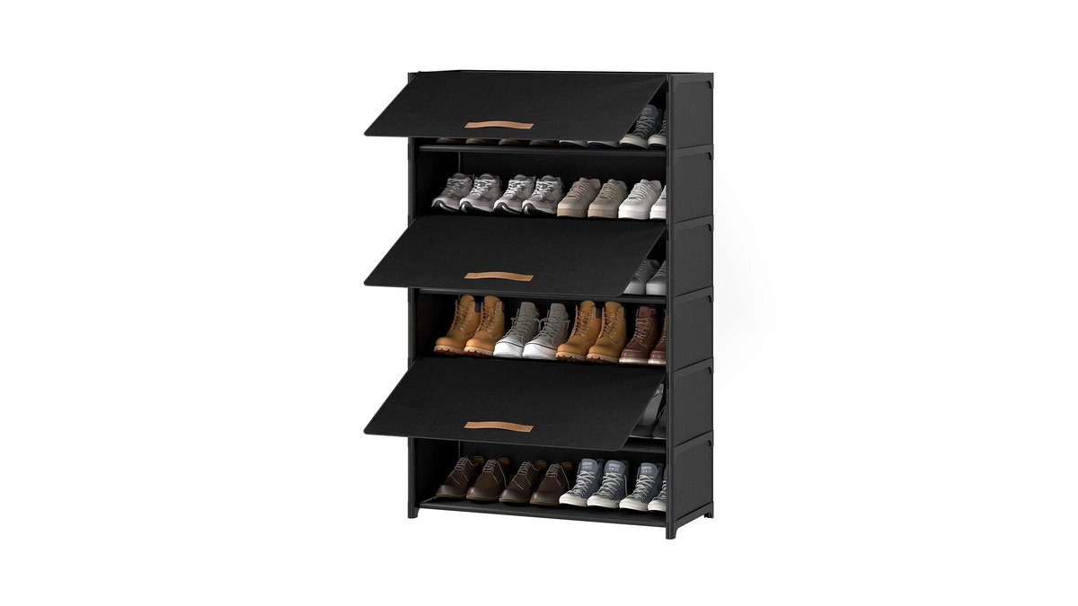 Unitstage Shoe Rack, 7 Tier Shoe Storage Cabinet With Door