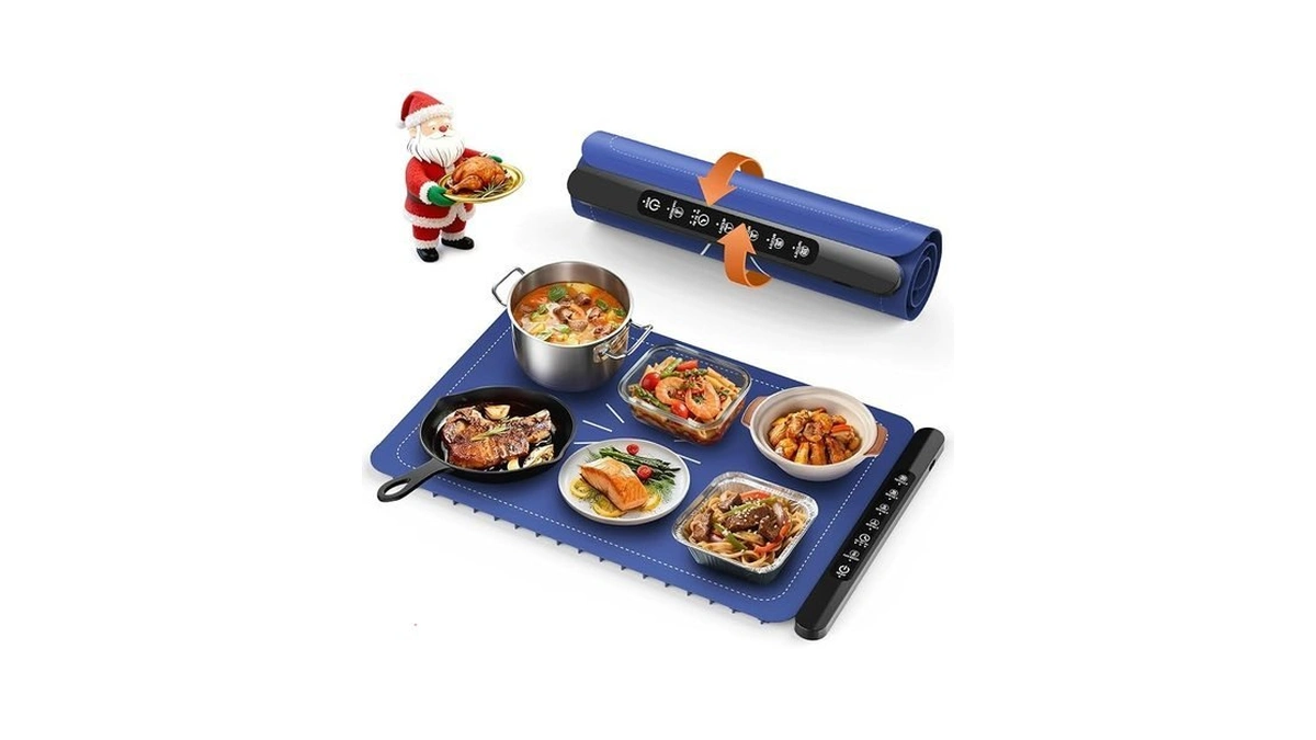 Warming Mat For Food, Silicone Electric Warming Tray With 4