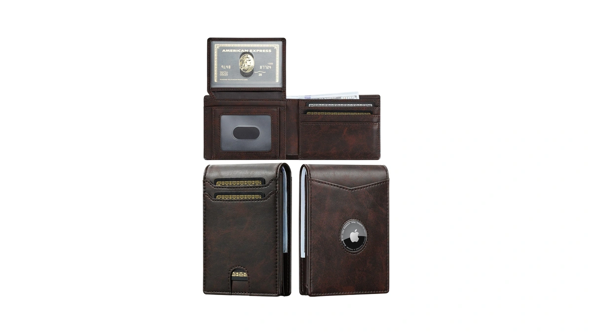 Furid Slim Airtag Wallet For Men: Minimalist Full Grain Leather