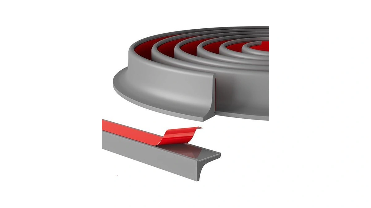 Duzzy 98 Inch Shower Threshold Water Dam Guard, Silicone Rubber