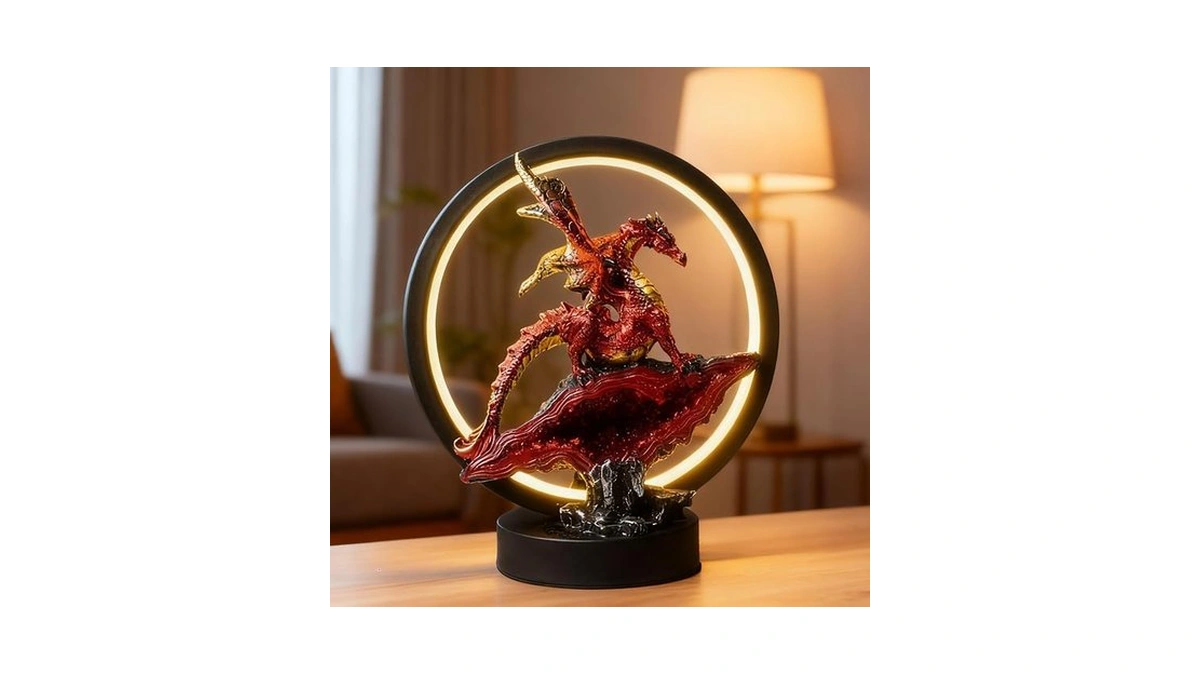Hmusnwol Dragon Table Lamp Usb Charging Ports Dungeons And Dragons
