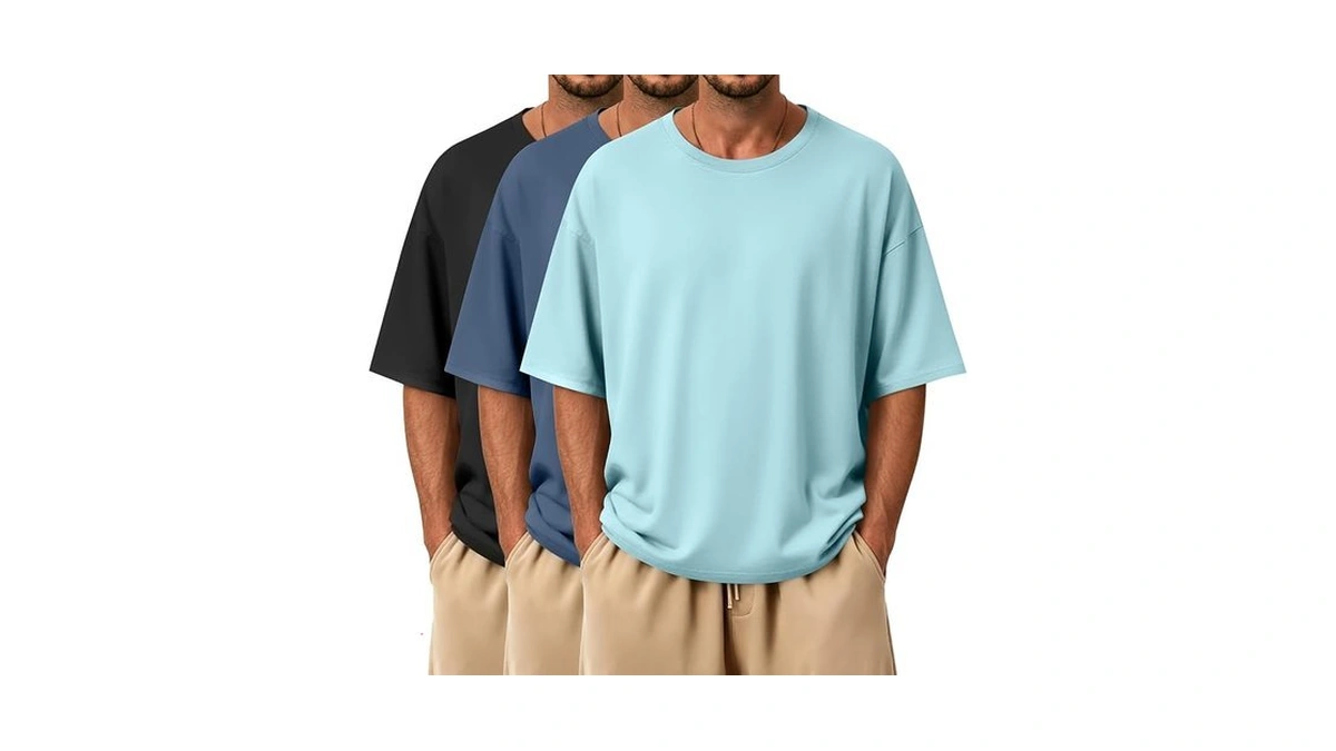 Joymotion 3 Pack Men's Oversized T-shirts Short Sleeve Crew Neck