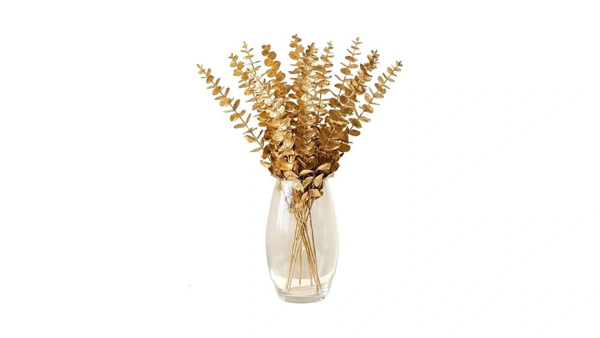 Cslimnb 40 Pcs Decor Fake Eucalyptus Leaves For Christmas Decor