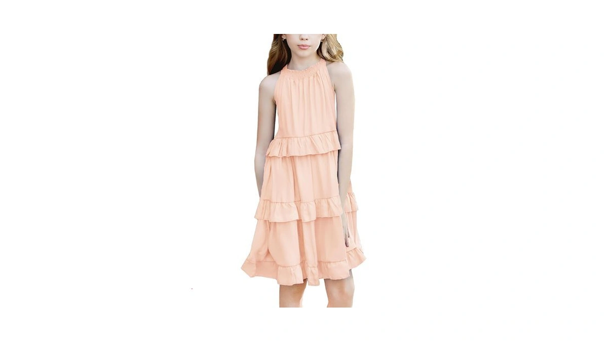 Simplee Kids Girls Dresses Sleeveless Linen Teen Dresses Casual Summer