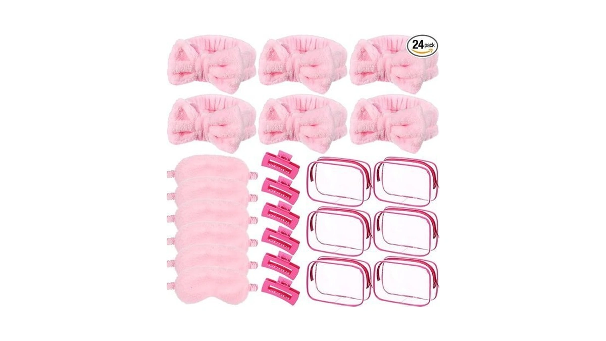 Wavyknot 24pcs Sleepover Party Favors For Women 6 Pink Spa
