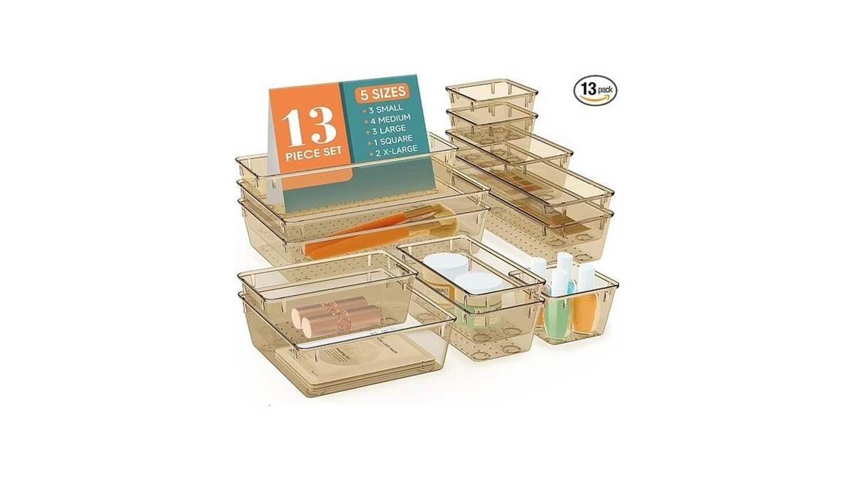 Stormiracle 13 Pcs Drawer Organizer Set, 5 Varied Size Bathroom