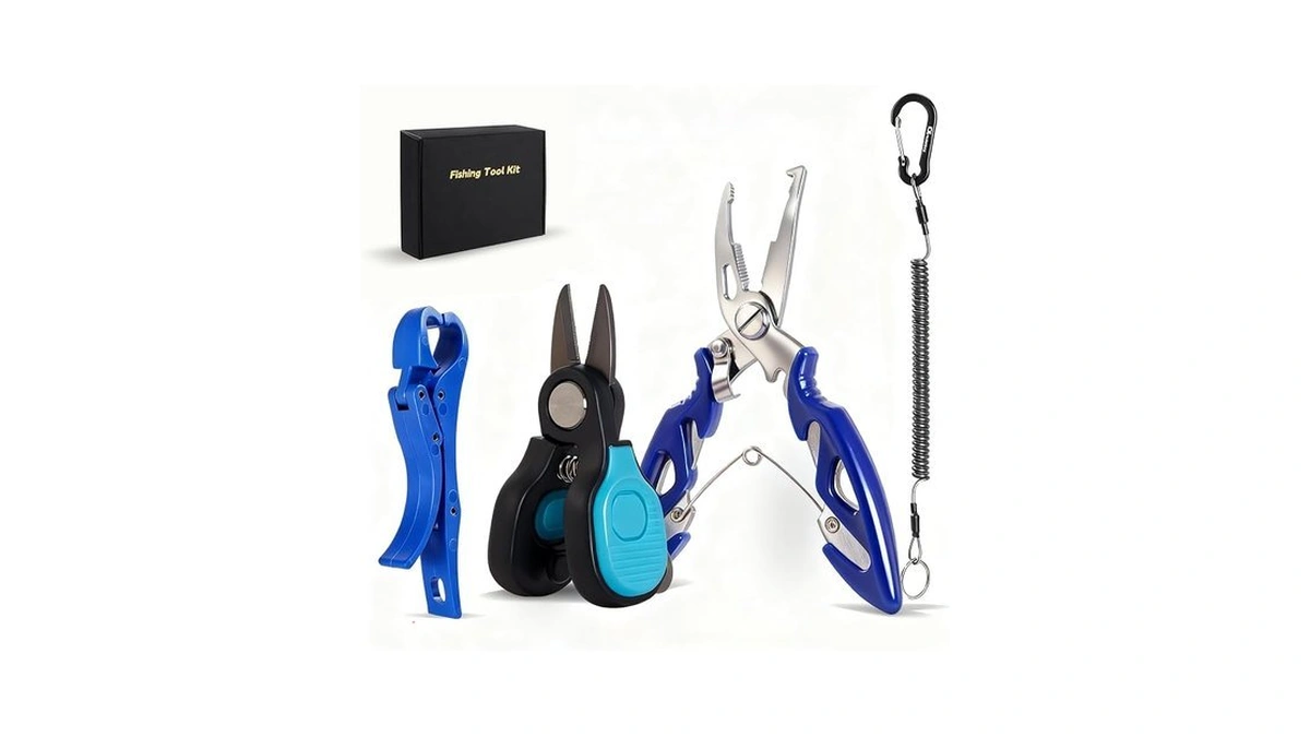 4pc Fishing Tool Kit, Fishing Serrated Scissors , Multifunctional Pliers,