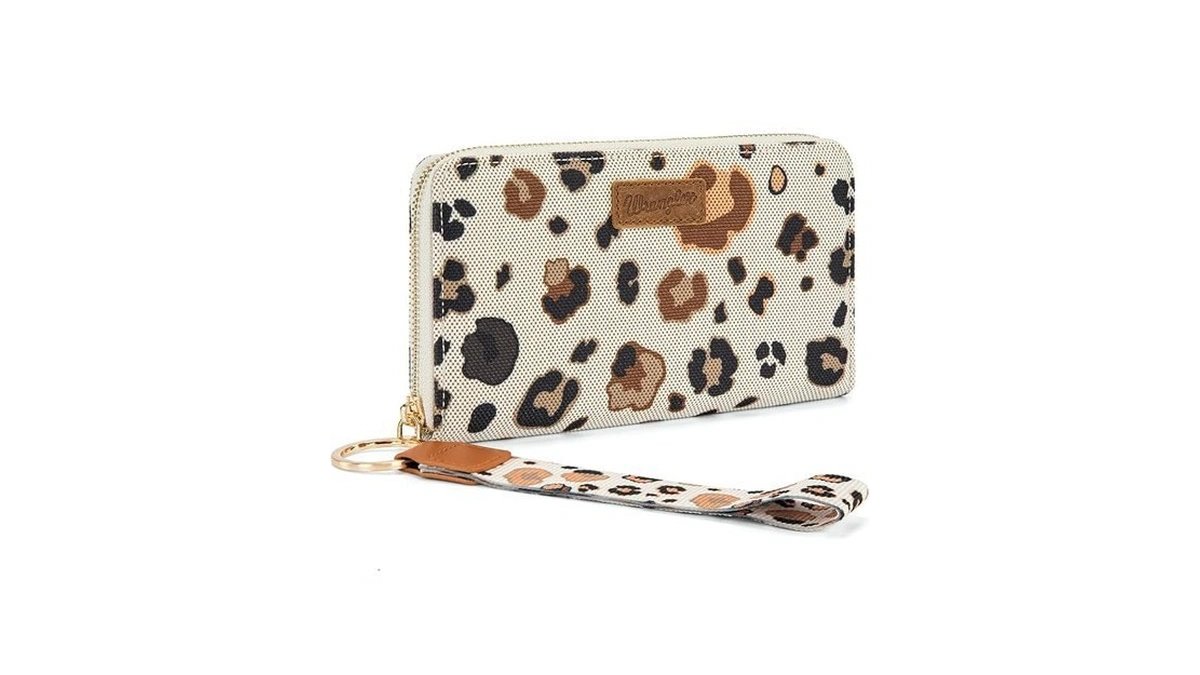 Montana West X Wrangler Wallets Women Leopard Print Wristlet Wallets