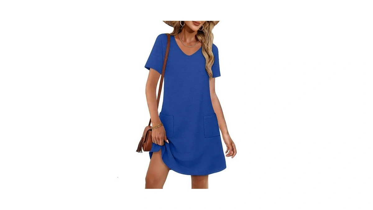 Chicgal Summer Dresses For Women V Neck Short Sleeve Casual