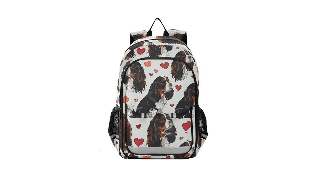 Alaza Cute Cavalier King Charles Dog Heart Travel Laptop Backpack,