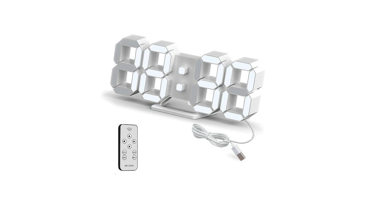 Deeyaple Led Clock, 3d Digital Wall & Desk Alarm Clock