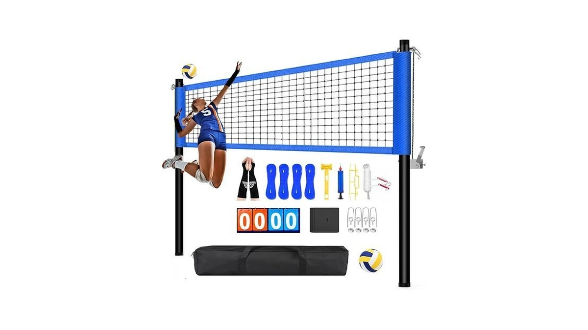 32ft Heavy Duty Portable Adjustable Volleyball Net Outdoor Beach With