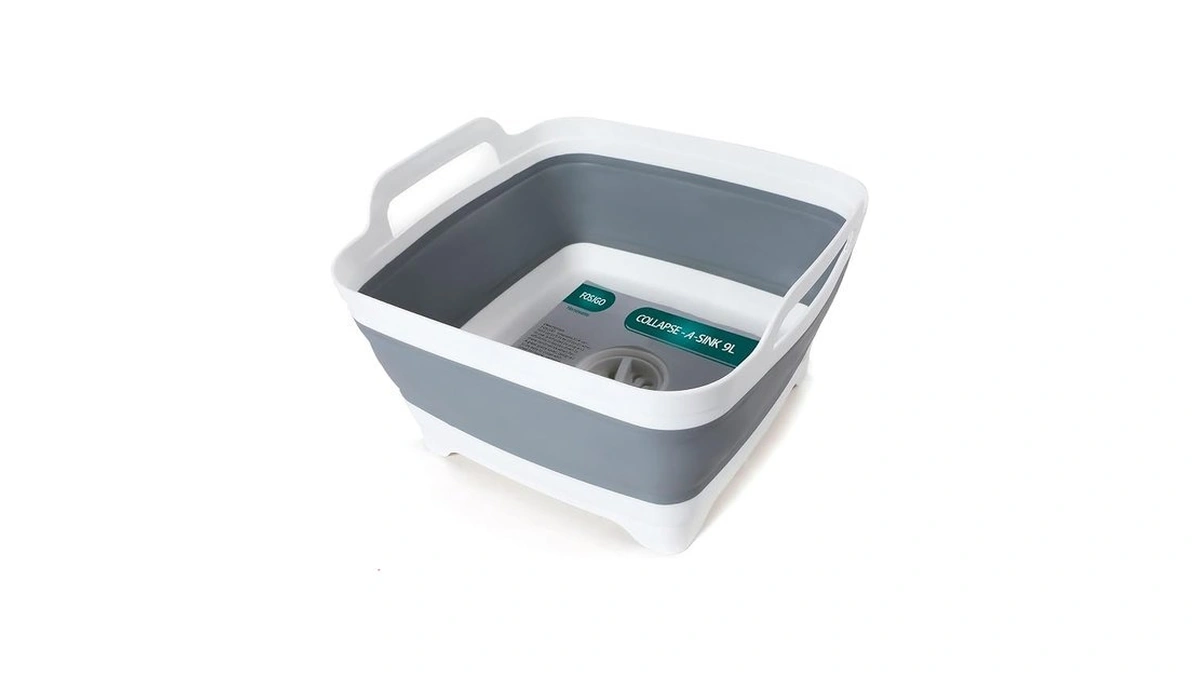 Fosjgo Collapsible Dish Basin With Drain Plug, 2.4 Gal (9l)