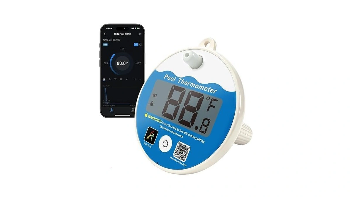 Bluetooth Pool Thermometer, Floating Easy-read Water Temperature Sensor