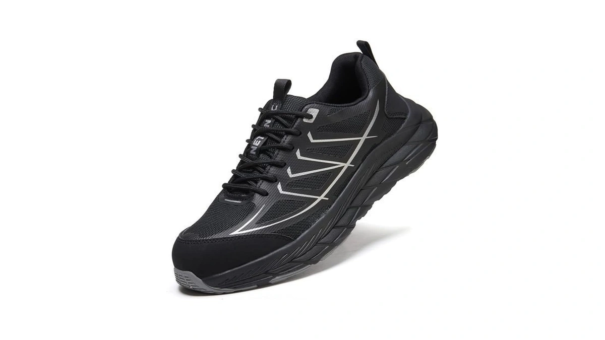 Netanac Men's Lightweight Steel Toe Shoes, Industrial Safety Work Sneaker