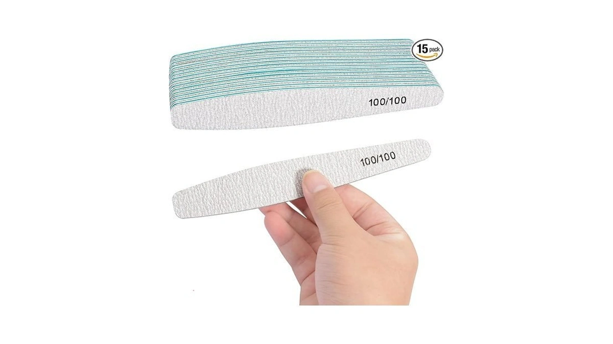 Diesisa 15pcs 100/100 Grit Nail Files For Acrylic Natural Nails,