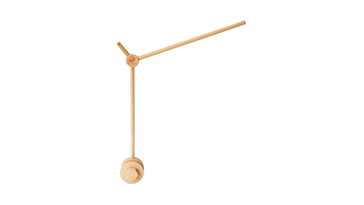 Purgano Wooden Baby Crib Mobile Arm, Beech Wood, Adjustable Mounting