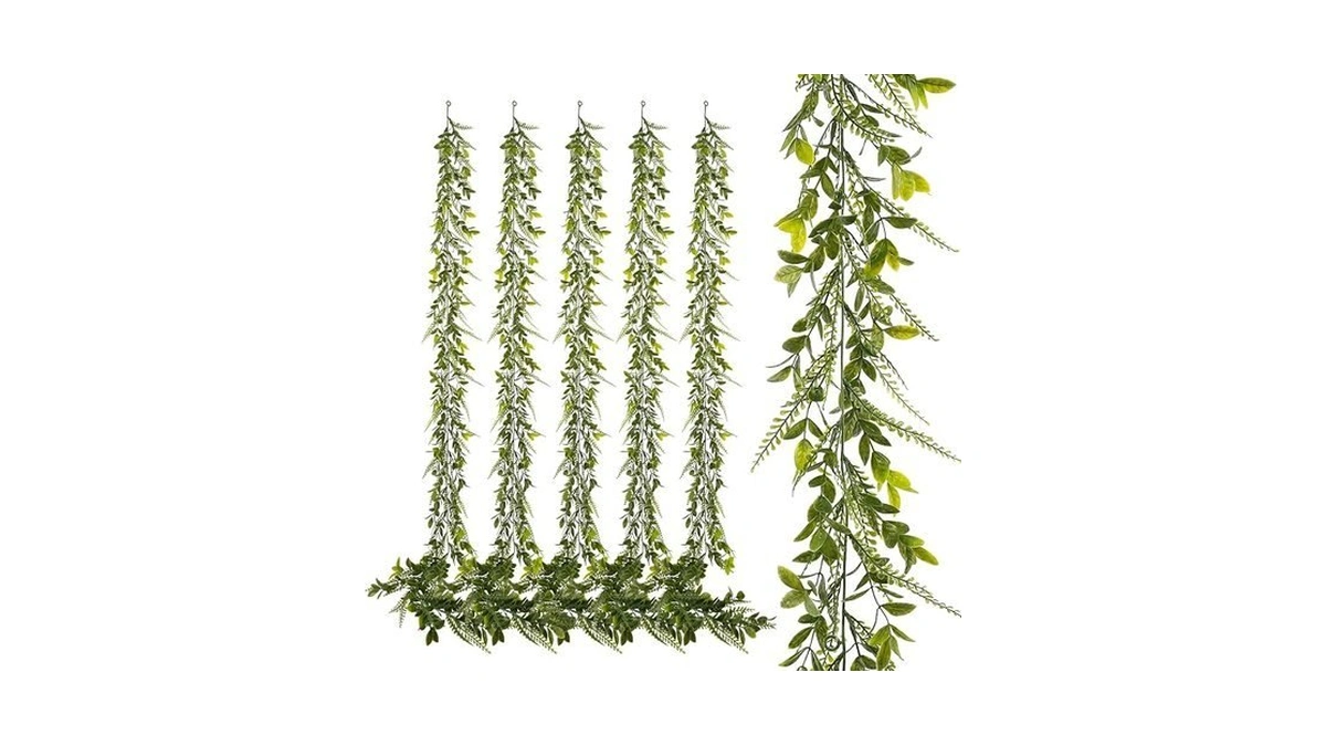 Pengyee Artificial Greenery Garland, 6 Pack, 5.57ft