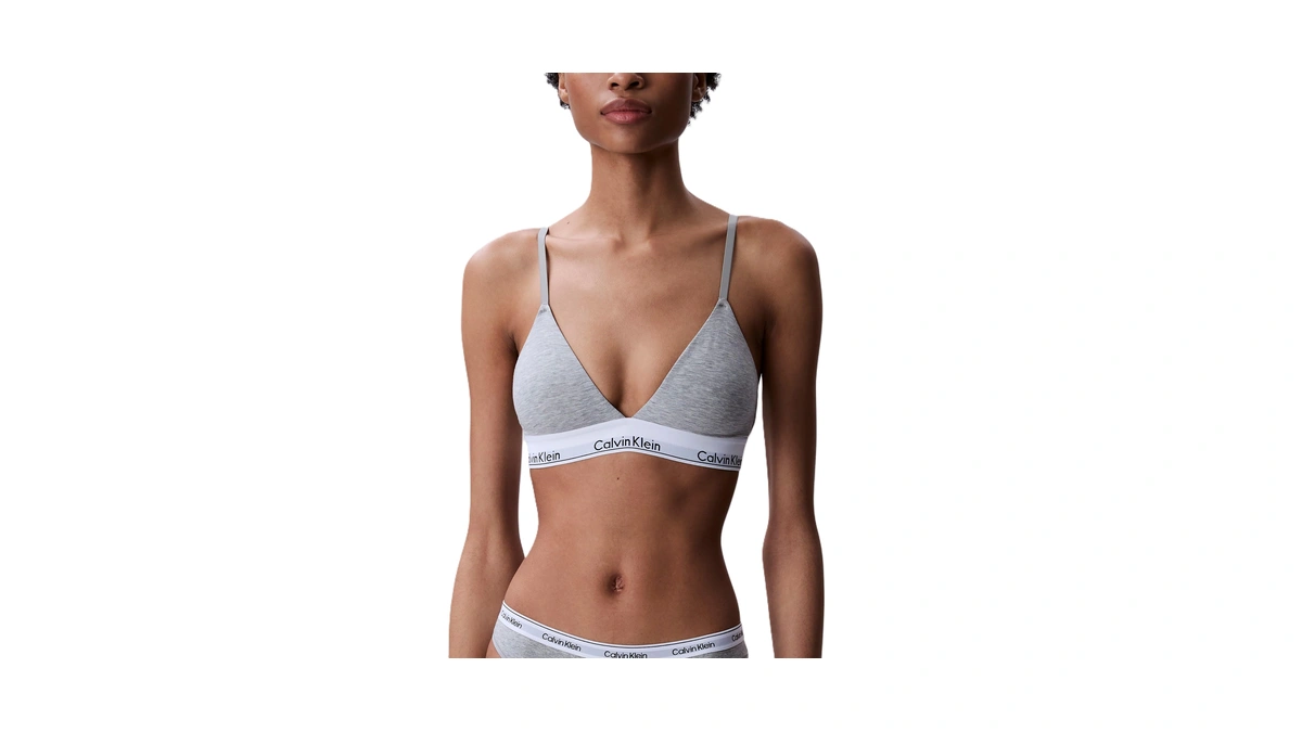 Calvin Klein Modern Cotton Lightly Lined Triangle Bralette Grey Heather