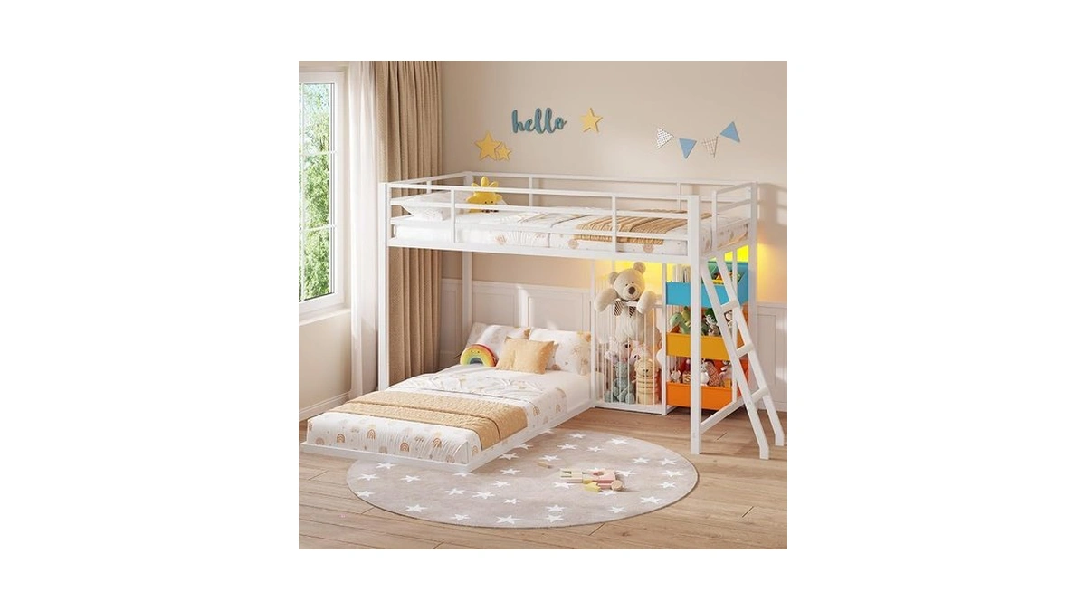 Hasuit Bunk Bed Twin Over Twin Size With Large Toy