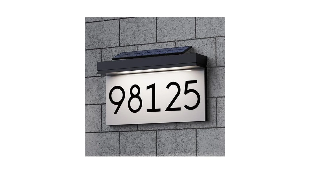 Address Plaque For Houses Solar Powered Adjustable Solar Panel 3
