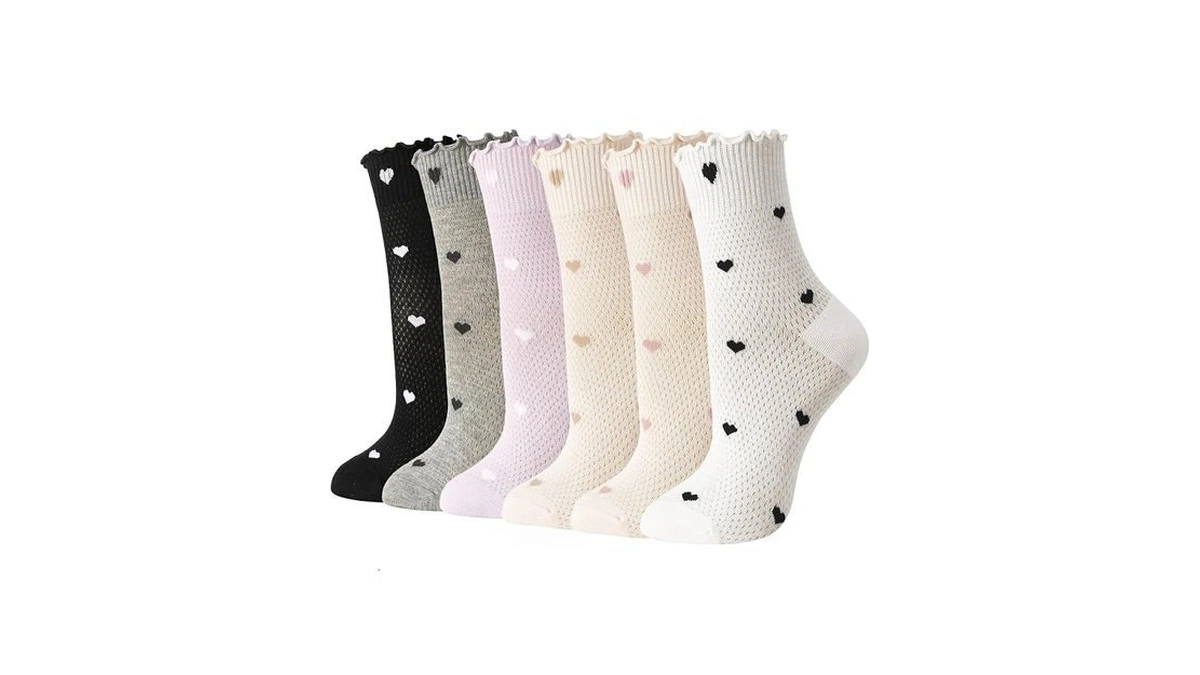Scenicamp 6 Pairs Women's Ruffle Socks Size 5-8.5 For Girls