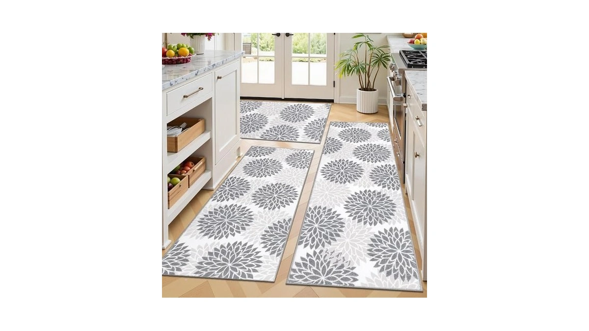 Ileading Boho Kitchen Rugs Sets 3 Piece With Runner Floral