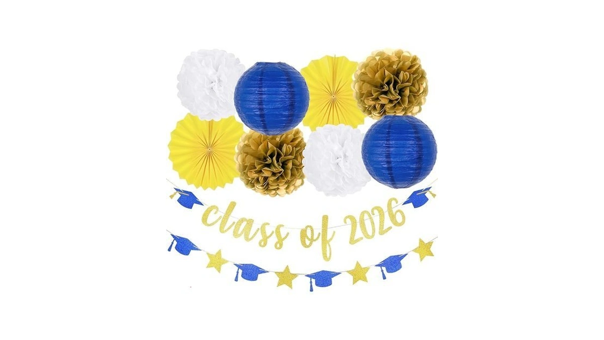 Blue And Gold Graduation Party Decorations 2026 - Class Of