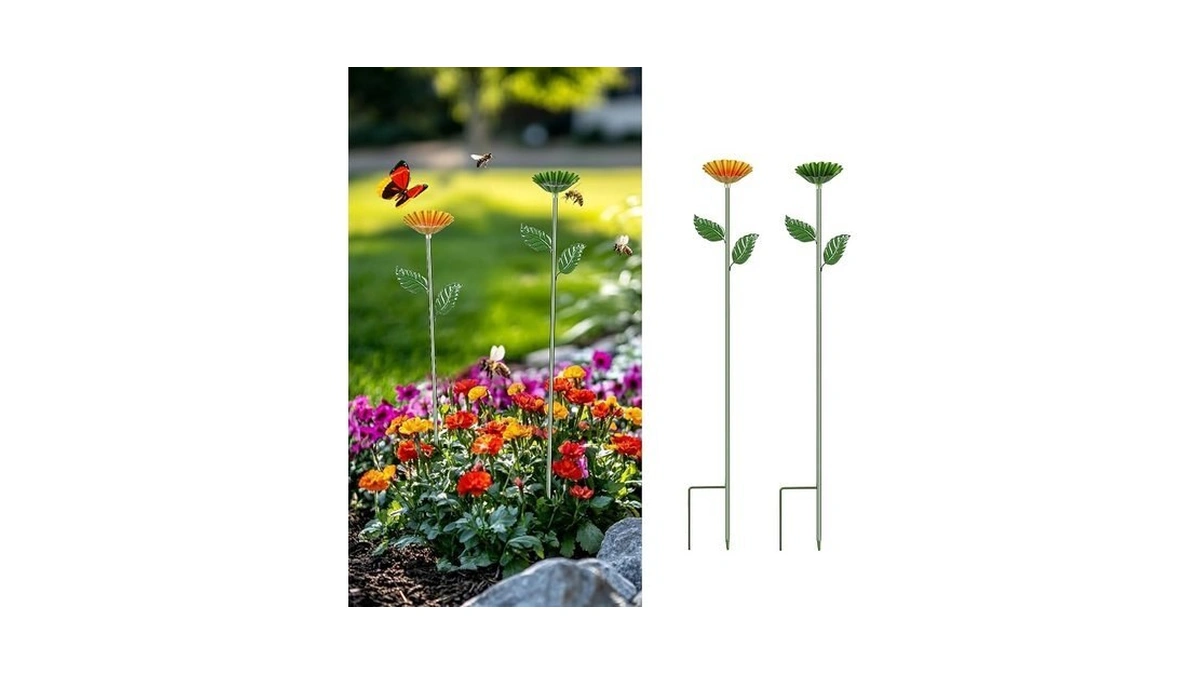 Yonisun 2 Pack Bee Watering Station,colorful Metal Insect Bath Feeder