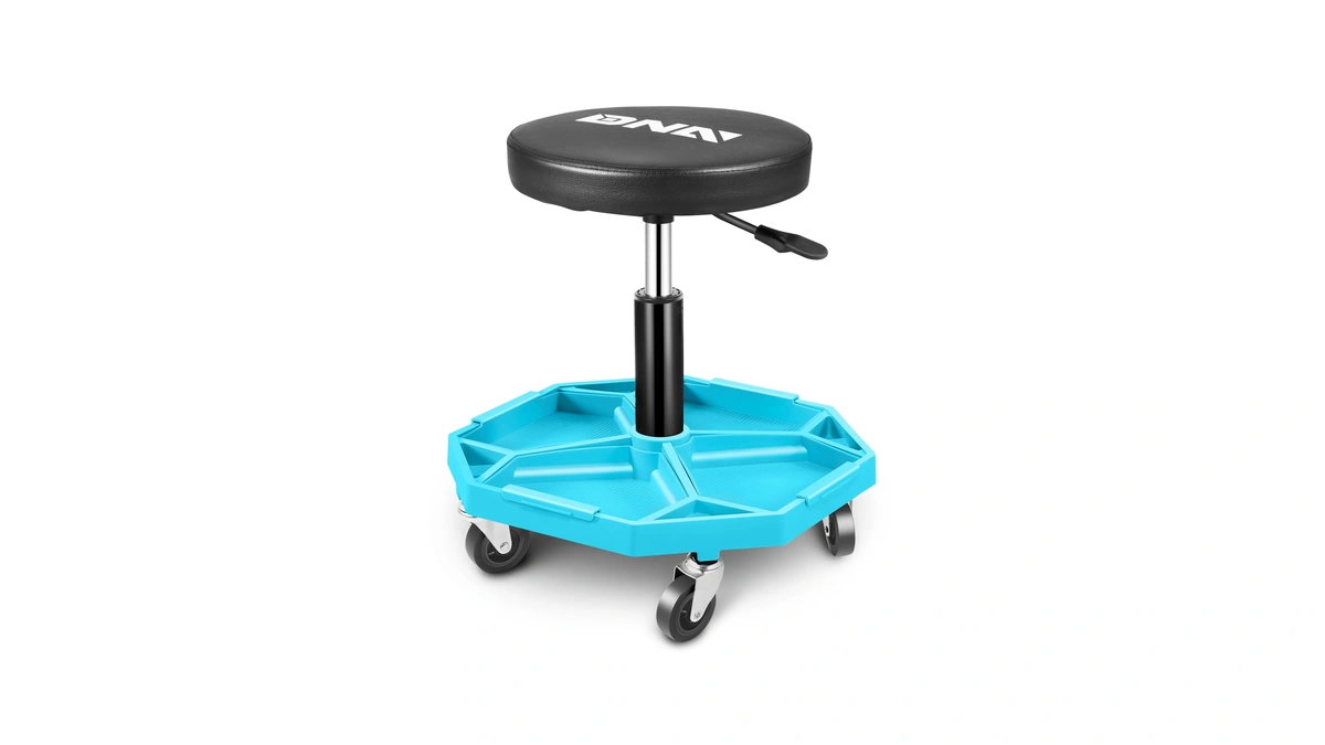 Dna Motoring Adjustable Height Pneumatic Garage Seat Rolling Mechanic Stool