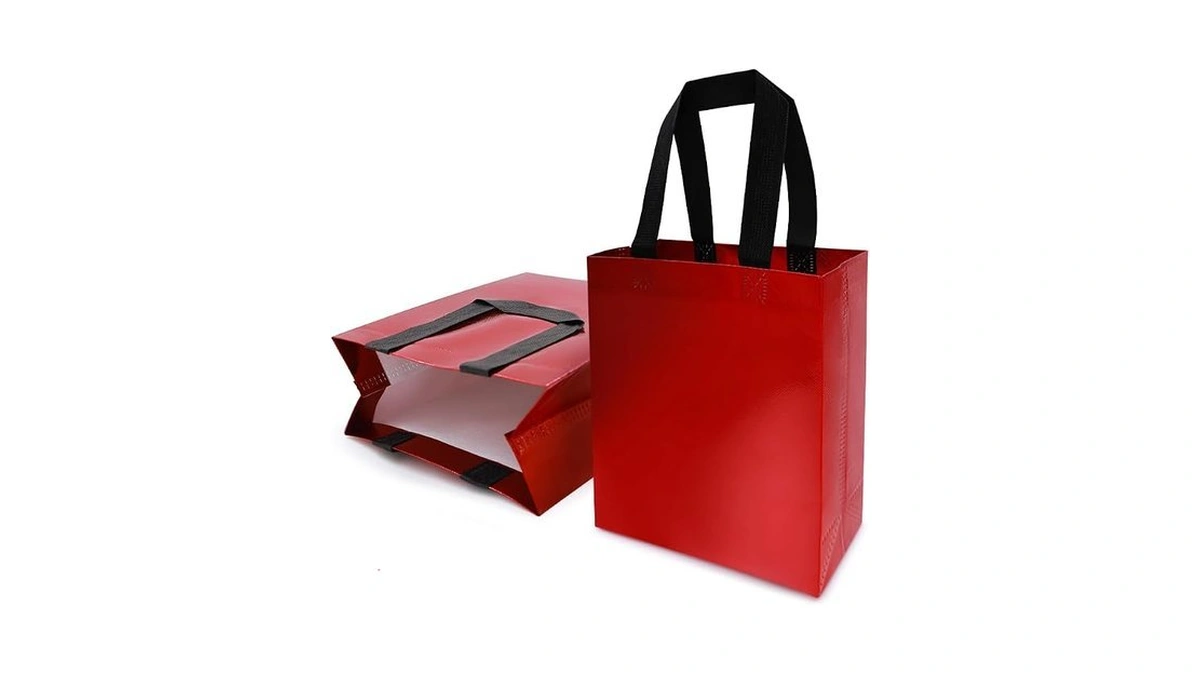 Huichuan 12 Pack Red Gift Bags With Handles, Reusable Small